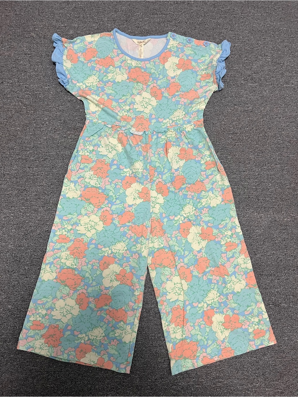Matilda Jane Girl’s Pastel Floral Wide-Leg Romper